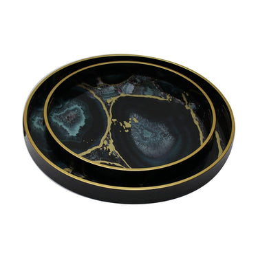 Serving Tray Set/2 (Midnight Glory) - FCH031 - Mindy Brownes Interiors - Genesis Fine Arts