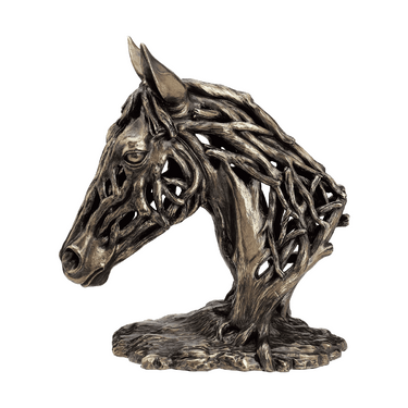 Genesis Ireland-Large driftwood style horse head sculpture-Bronze Colour-QQ009