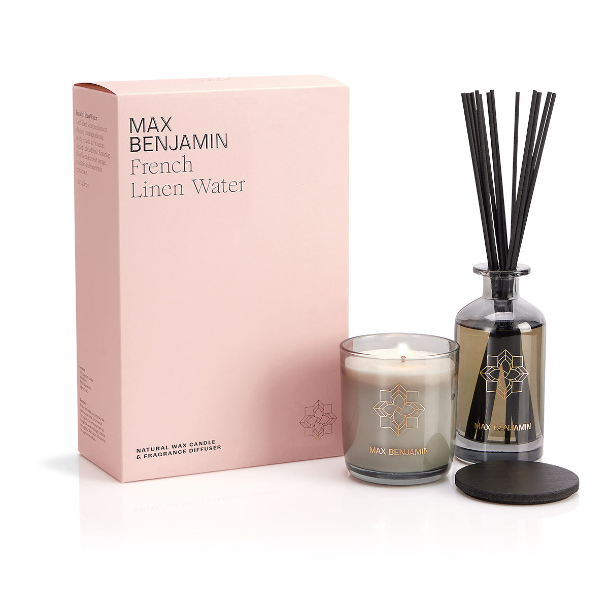 Max Benjamin Candle & Diffuser Gift Set - French Linen Water