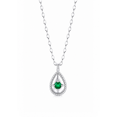 Sierra gold teardrop necklace with emerald green stone pendant