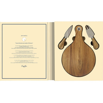3 Piece Cheese Knives and Board Gift Set