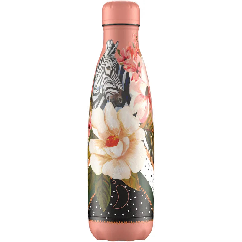 Chilly's 500ml Tropical Polka Zebra Stainless Steel Bottle