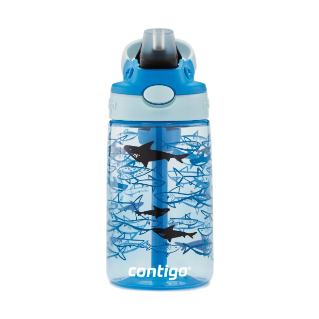 Contigo Easy Clean 420ml AUTOSPOUT™ Kids Water Bottle in Shark Pattern