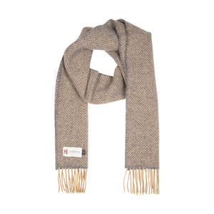 Merino Cashmere Scarf in Beige Grey