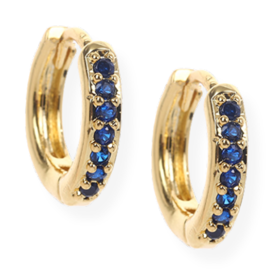 Blue Star Earring Stack Gold