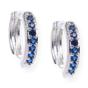 Blue Star Earring Stack Silver