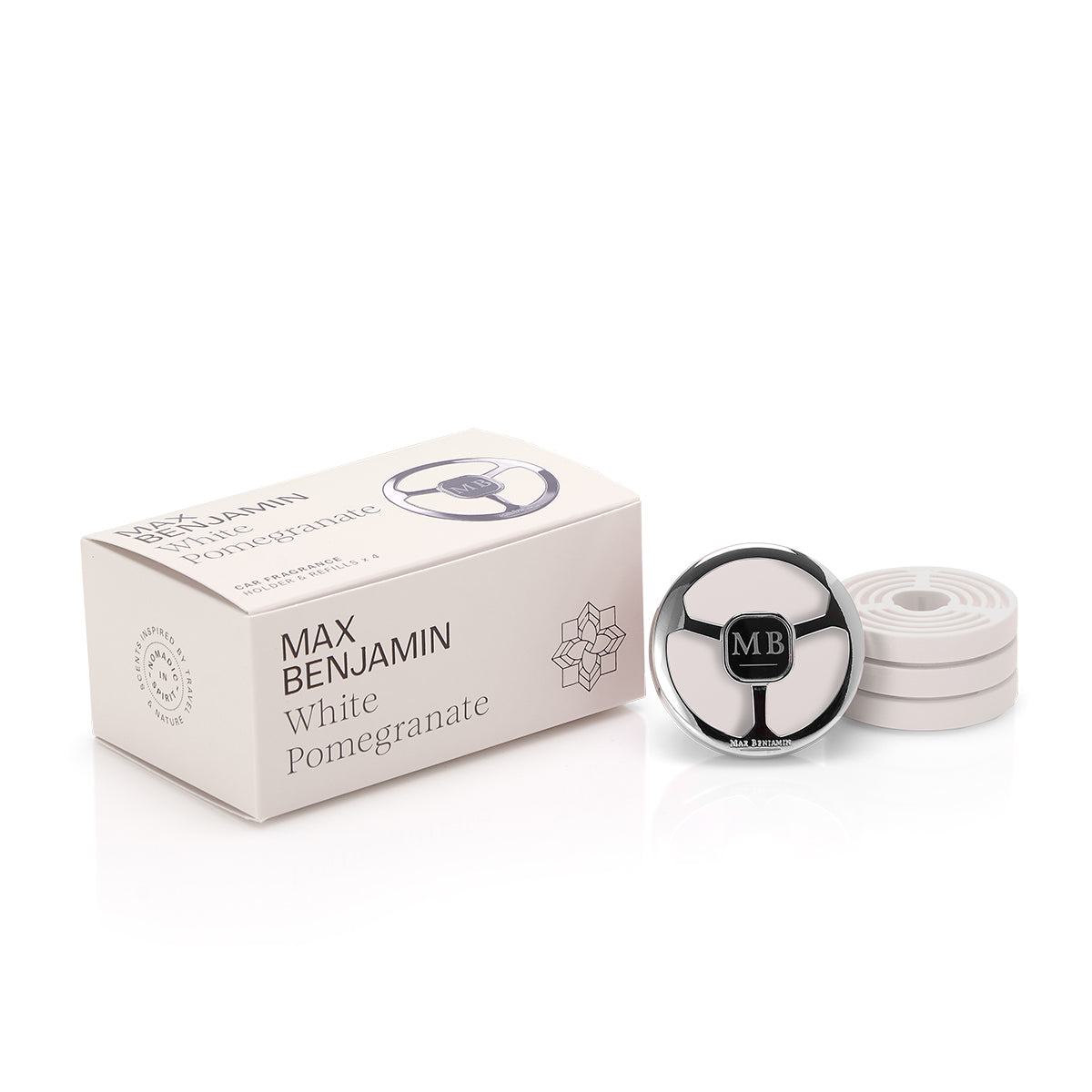 Max Benjamin Car Fragrance Dispenser Gift Set - White Pomegranete