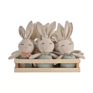 Eggs-Traordinary Mini Bunnies in Wooden Tray