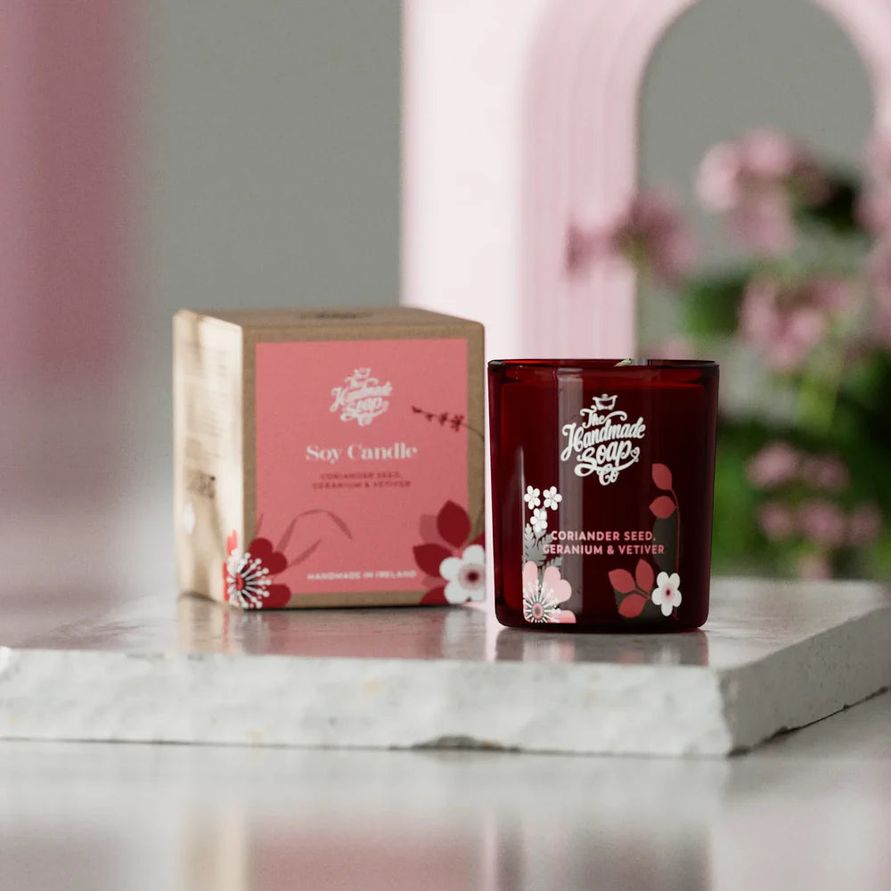 Coriander Seed, Geranium & Vetiver Scented Soy Candle (210g)