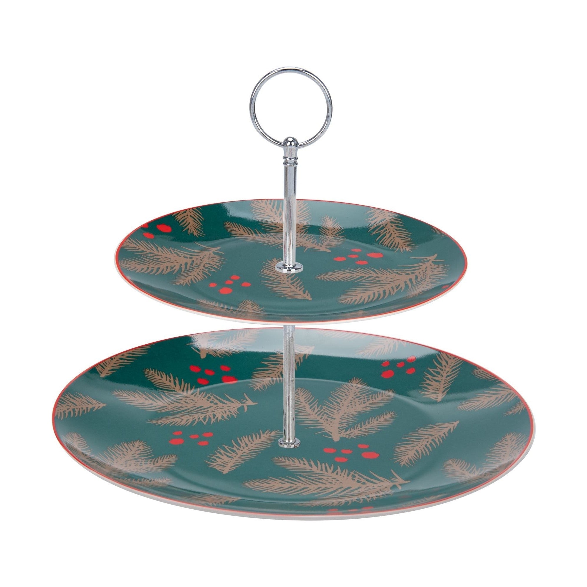 Festive Fir Two Tier Cake Stand