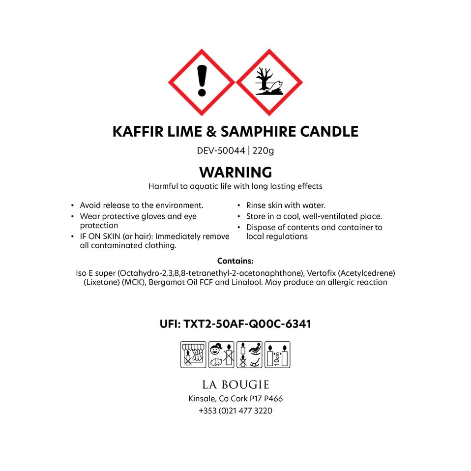 Kaffir Lime & Samphire Candle