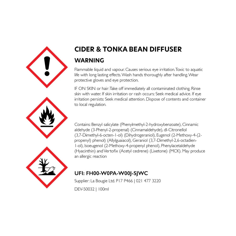 Cider & Tonka Bean Diffuser