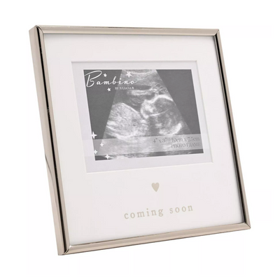 Bambino Silver Baby Scan Frame 4" x 3" - 'Coming Soon'