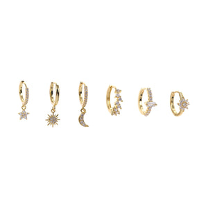 Sunrise Earring Stack Gold