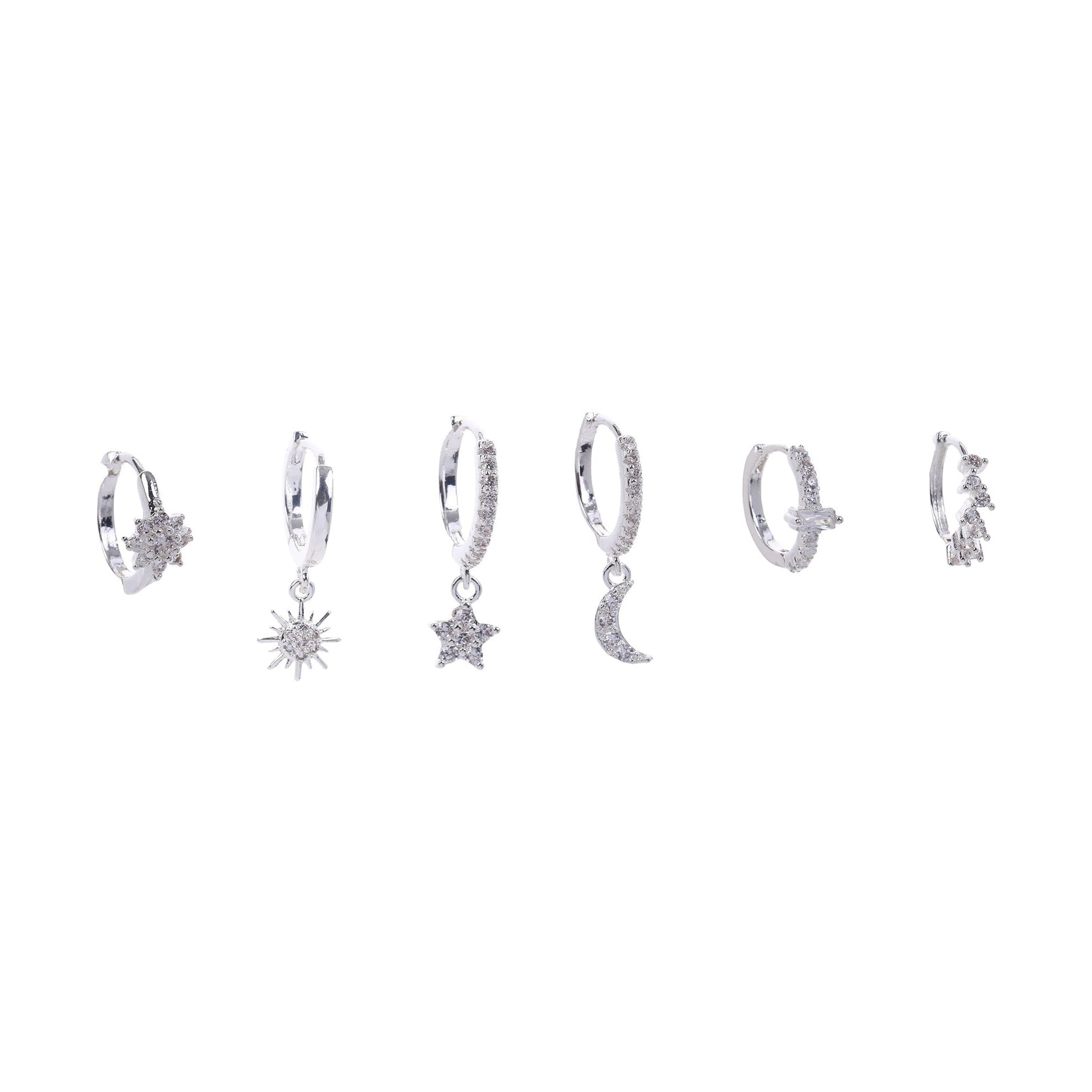 Sunrise Earring Stack Silver