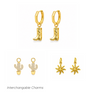 Howdy Honey Charm Earrings Gold interchangeable huggie earring set featuring gold huggies with cowboy boot, cactus and sun charms.