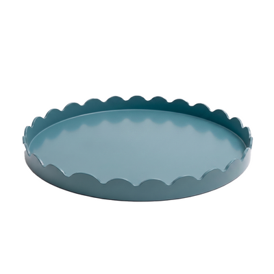 Oval Wave Decorative Tray in Coastal Blue