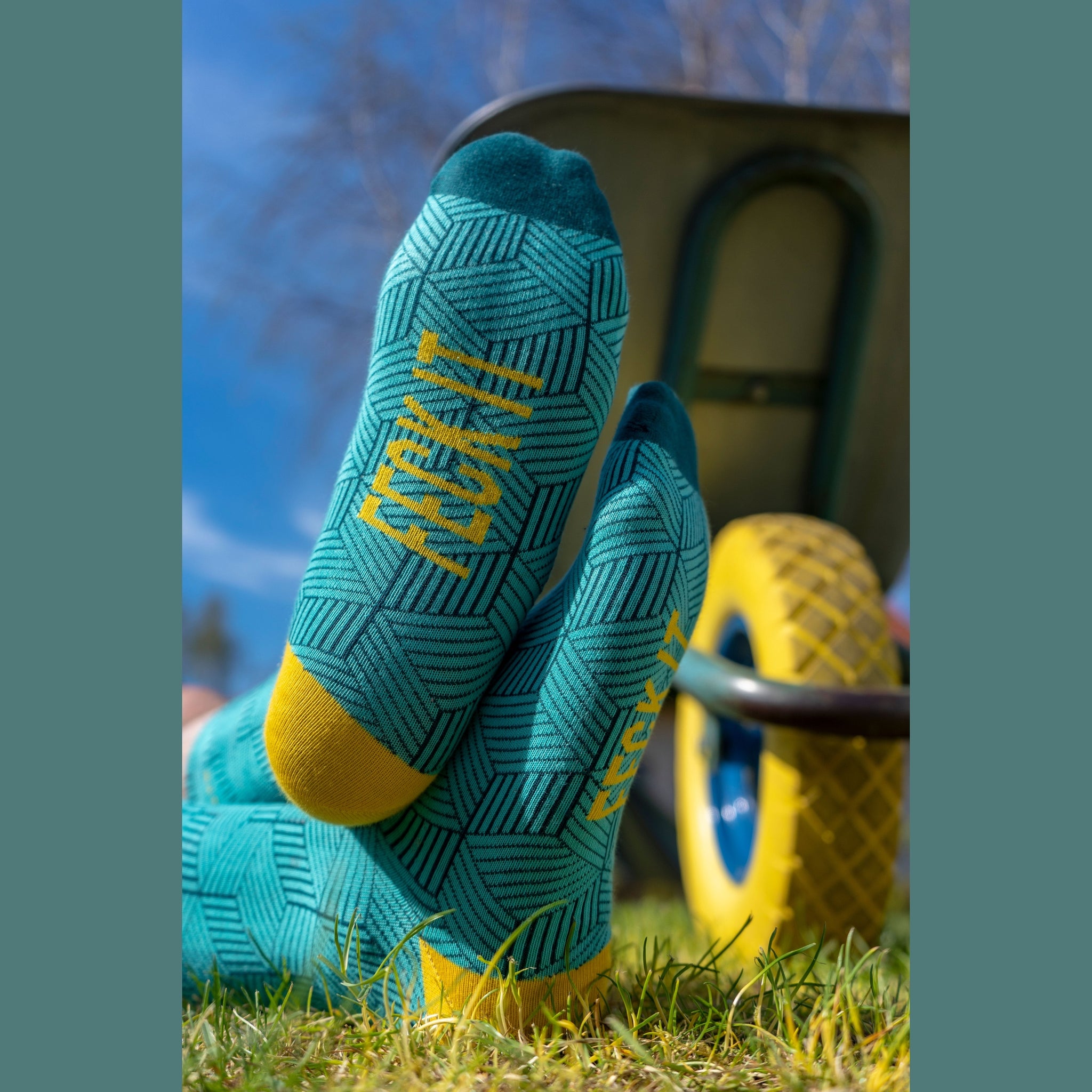 Feck It Socks in Blue (Size 8-12)