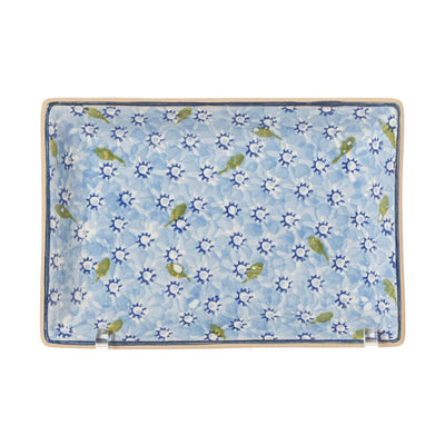 Small Rectangle Plate in Lawn Light Blue