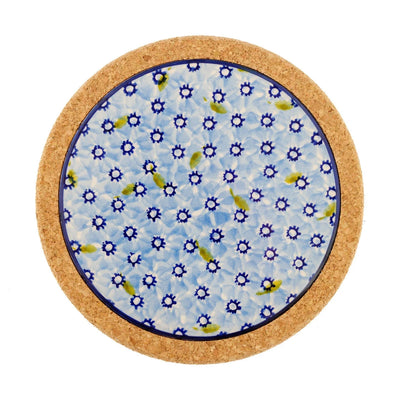 Trivet Round in Light Blue Lawn