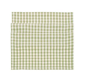 Gingham Table Runner- Pale Olive