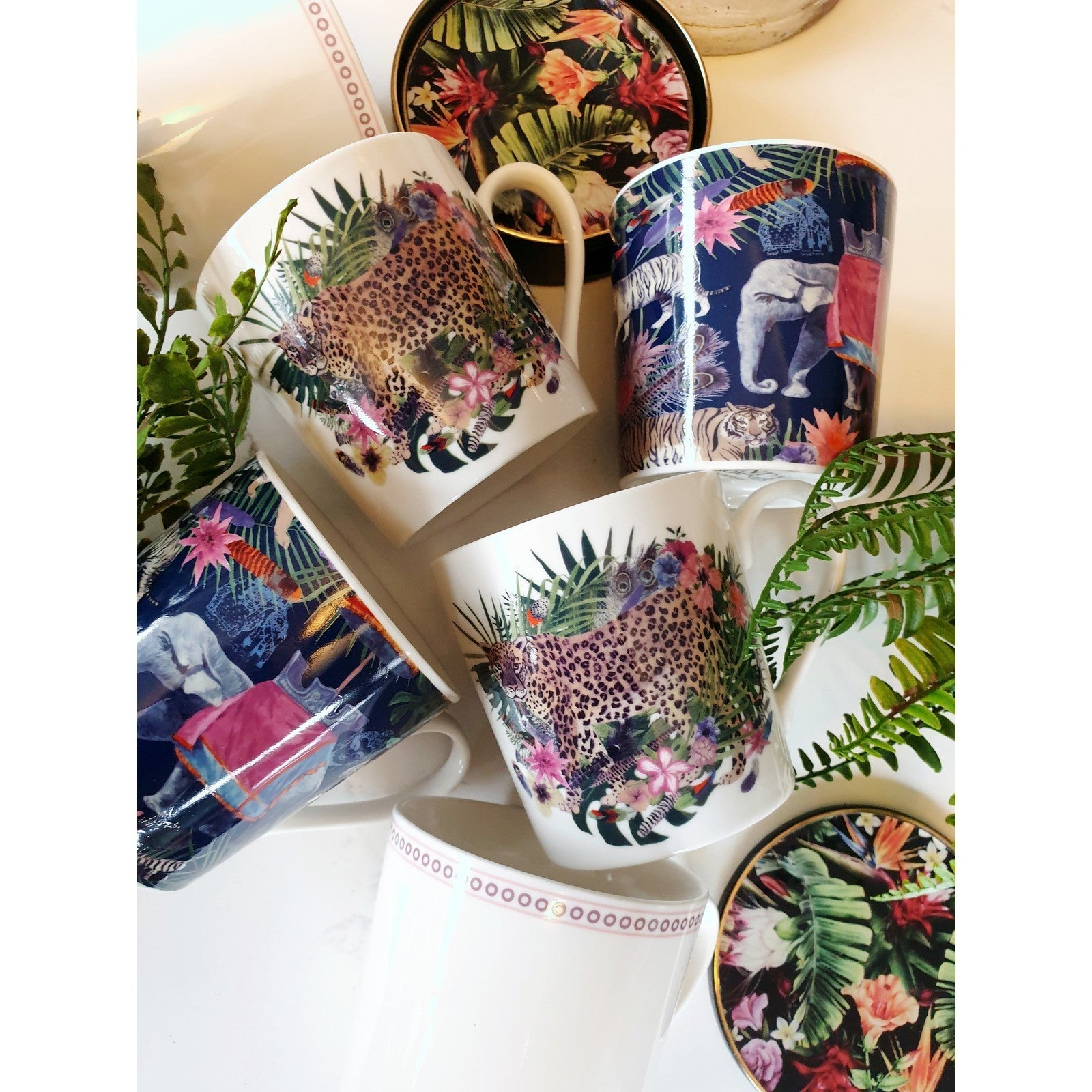 Mindy Brownes Interiors - Jungle Frenzie Cups Set- SHM007