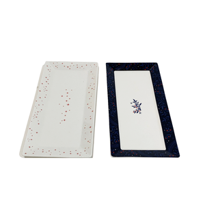 Mindy Brownes Interiors Christmas Platters- Midnight Blue Set of 2 Platters- SHM011